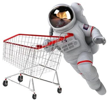 Fun astronaut - 3D Illustration Stock Illustration