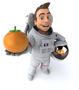 Fun astronaut - 3D Illustration Stock Illustration