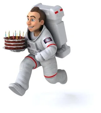 Fun astronaut - 3D Illustration Stock Illustration