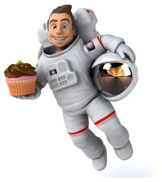 Fun astronaut - 3D Illustration Stock Illustration