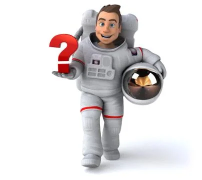 Fun astronaut - 3D Illustration Stock Illustration