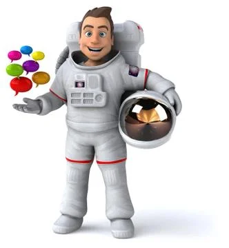 Fun astronaut - 3D Illustration Stock Illustration