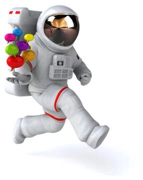 Fun astronaut - 3D Illustration Stock Illustration