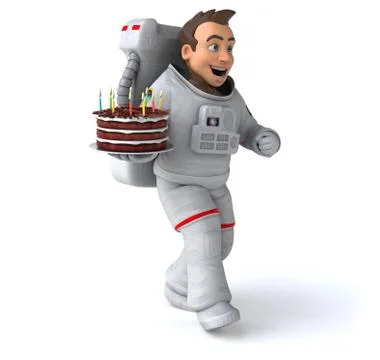 Fun astronaut - 3D Illustration Stock Illustration