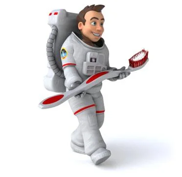 Fun astronaut - 3D Illustration Stock Illustration
