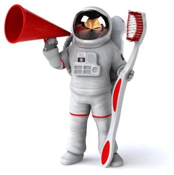Fun astronaut - 3D Illustration Stock Illustration
