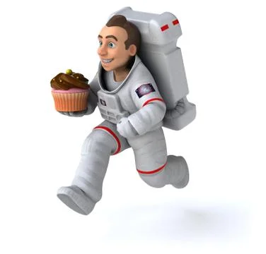 Fun astronaut - 3D Illustration Stock Illustration