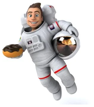 Fun astronaut - 3D Illustration Stock Illustration