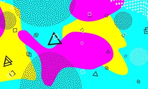 Fun background pattern. Pink, blue, yellow. Vector Stock Illustration