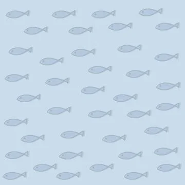 Fun background texture with fish Stock Illustration