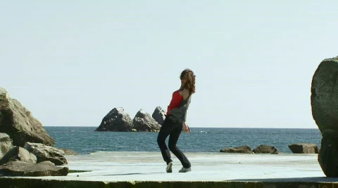 Fun on the beach Stock Footage 726243