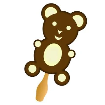 Fun bear ice cream isolated on white background Stock Illustration