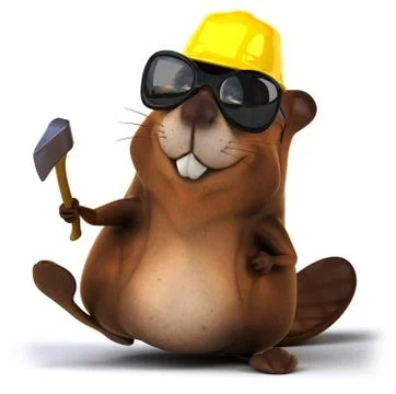 Fun beaver Ilustración de archivo