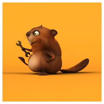 Fun beaver Ilustración de archivo