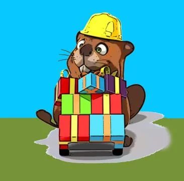 Fun beaver Ilustración de archivo