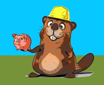 Fun beaver Ilustración de archivo