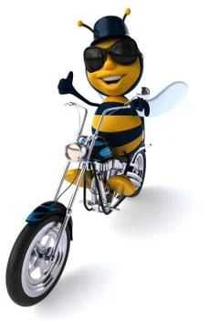 Fun bee - 3D Illustration Illustrazione stock