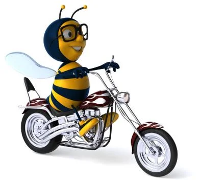 Fun bee - 3D Illustration Illustrazione stock