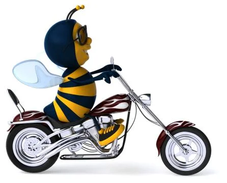 Fun bee - 3D Illustration Illustrazione stock