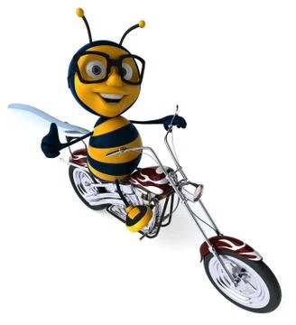 Fun bee - 3D Illustration Illustrazione stock