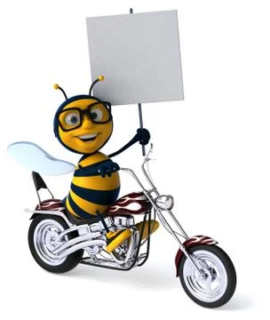 Fun bee - 3D Illustration Illustrazione stock