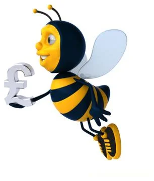 Fun bee - 3D Illustration Illustrazione stock