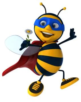 Fun bee - 3D Illustration Ilustração Stock