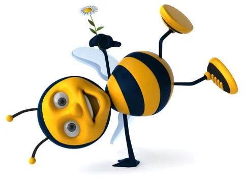 Fun bee - 3D Illustration Ilustração Stock