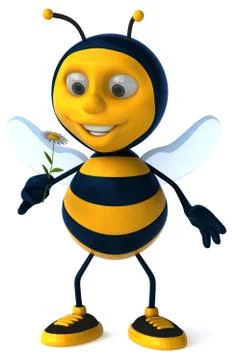 Fun bee - 3D Illustration Ilustração Stock