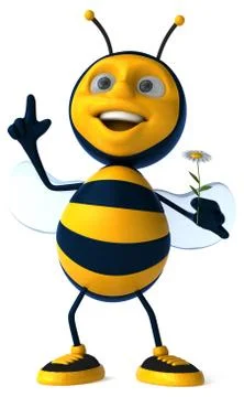 Fun bee - 3D Illustration Illustrazione stock