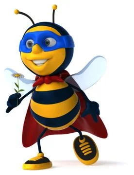 Fun bee - 3D Illustration Illustrazione stock