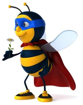 Fun bee - 3D Illustration Illustrazione stock