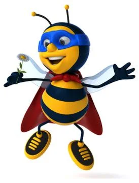 Fun bee - 3D Illustration Illustrazione stock