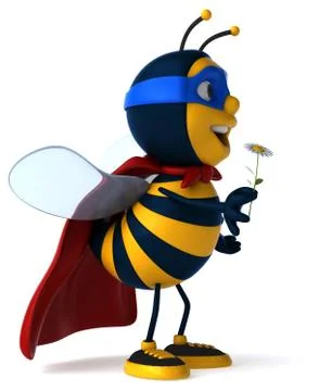Fun bee - 3D Illustration Ilustração Stock