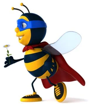 Fun bee - 3D Illustration Ilustração Stock
