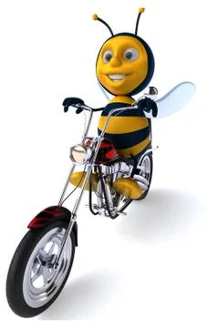 Fun bee - 3D Illustration Ilustração Stock