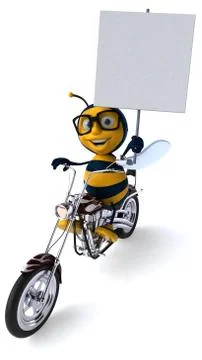 Fun bee - 3D Illustration Ilustração Stock