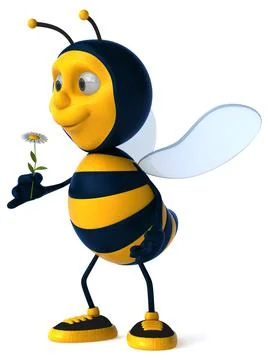 Fun bee - 3D Illustration Illustrazione stock
