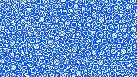 Fun Blue Background Design with White Patterns for Creative Projects Stock Illustration
