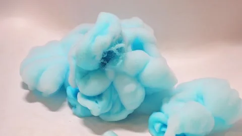 Fun with blue bubble foam for bath playtime Stock Footage 320601890