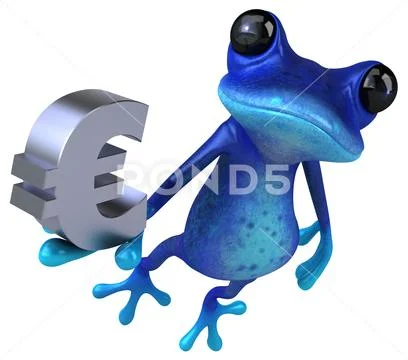 Fun Blue Frog - 3D Illustration