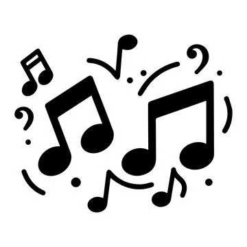 Fun, bold musical notes dynamic shapes and expressive rhythm elements Illustrazione stock