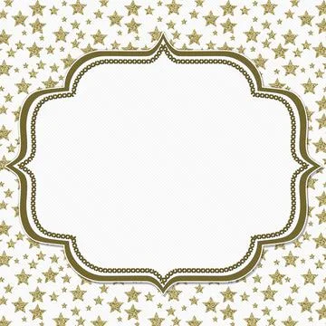Fun border with gold star on white Stock Illustration