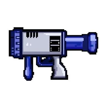 Fun bubble gun toy pixel art vector illustration Stock Illustration
