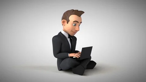 Fun businessman coding - 3D Animation Stock Footage 83427218