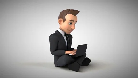 Fun businessman coding - 3D Animation Stock Footage 83427252