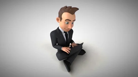 Fun businessman coding - 3D Animation Stock Footage 83427262
