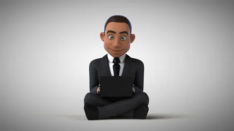 Fun businessman coding - 3D Animation Stock Footage 83457204