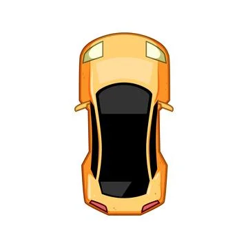 Fun car top view cartoon vector illustration Stock Illustration