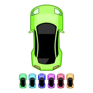 Fun car top view cartoon vector graphic Illustrazione stock